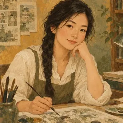 金鸣曦作者头像，暖色手绘插画